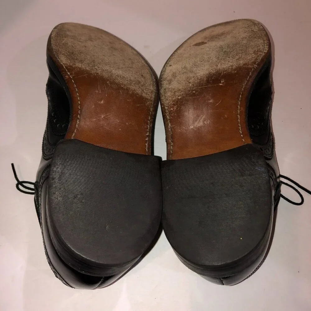 Allen Edmonds McALLISTER Black Wingtip Lace Up Dress Shoes Oxford 6215 9 D